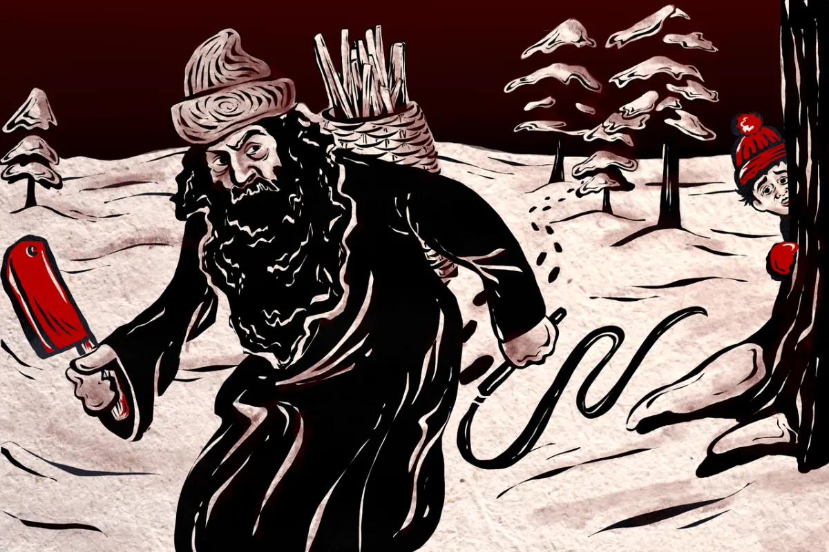 What does a butcher with a whip have to do with Christmas?