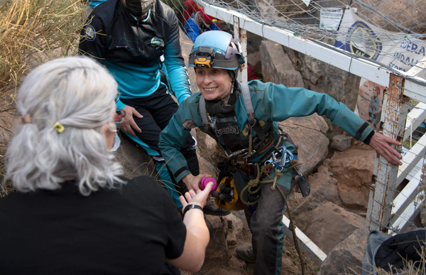 Spanish athlete emerges from a cave after 500 days