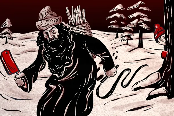 What does a butcher with a whip have to do with Christmas?
